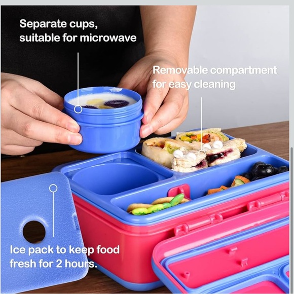 Blue and Pink Lunch Box for Kids - Picture 4 of 6